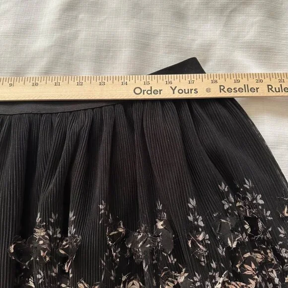 A New Day Black 3D Floral & Pink Skirt XL Elastic Waist Forest Fairy Whimsigoth - Picture 6 of 9